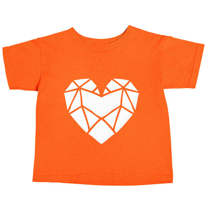 Geometric heart orange baby toddler Tshirt 2 Years