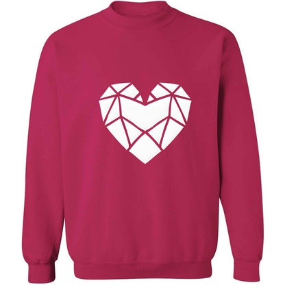 Geometric heart adult's unisex pink sweater 2XL