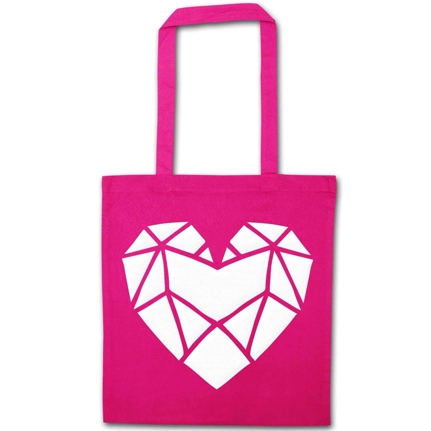Geometric heart pink tote bag