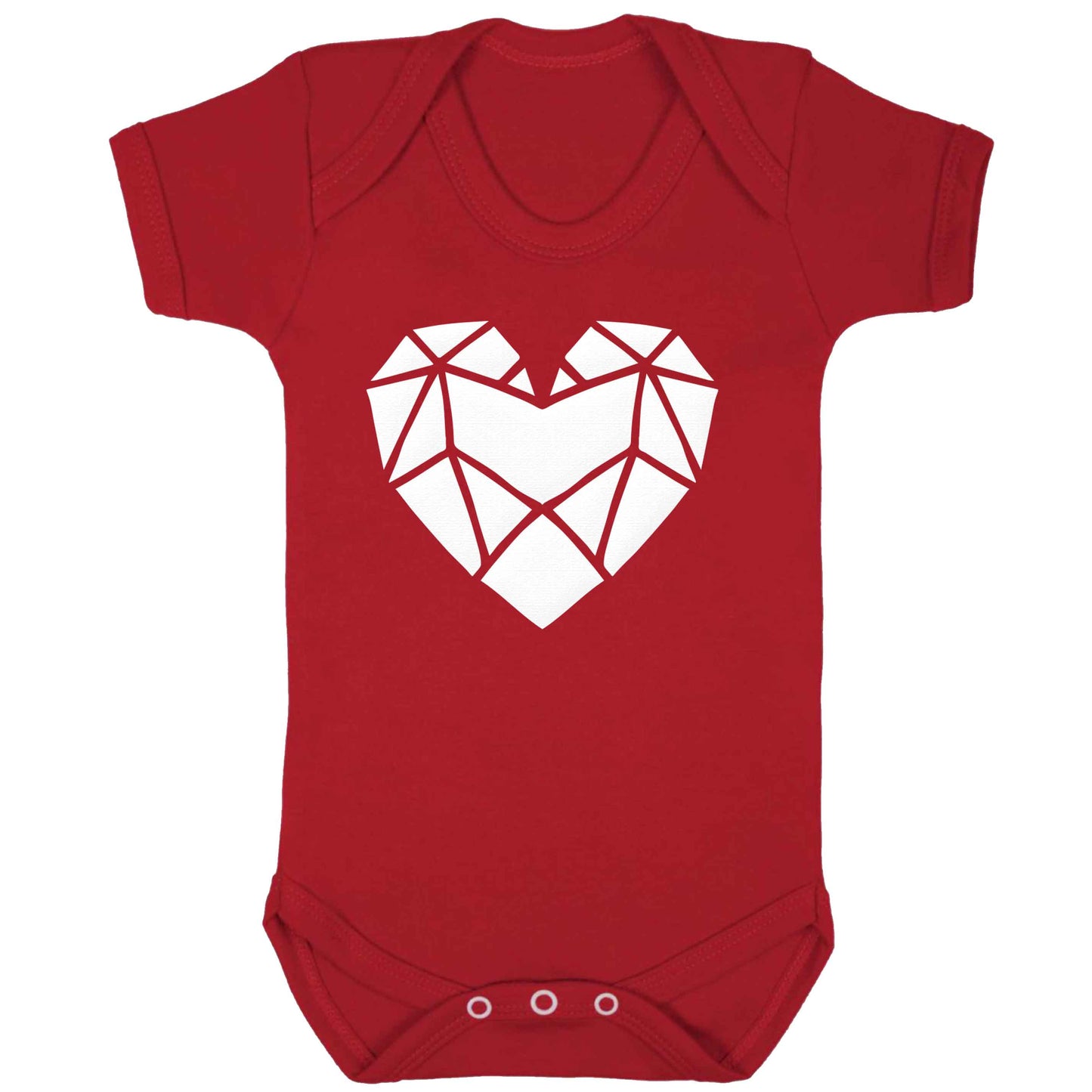 Geometric heart baby bodysuit red 18-24 months