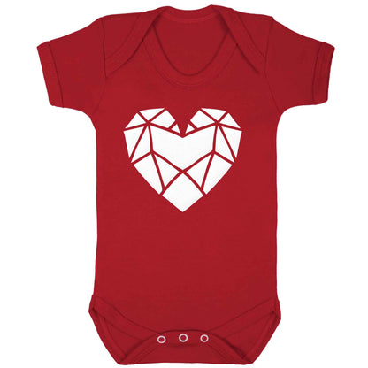 Geometric heart baby bodysuit red 18-24 months