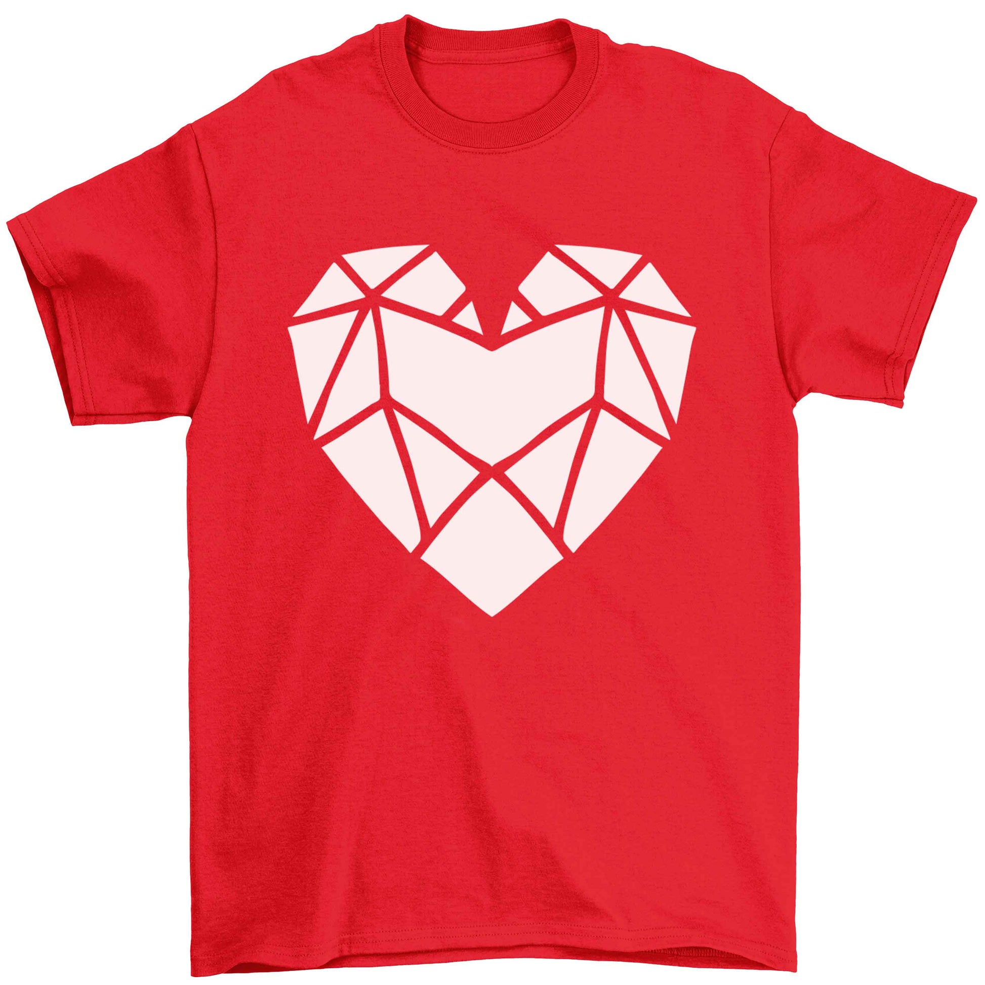 Geometric heart Children's red Tshirt 12-13 Years