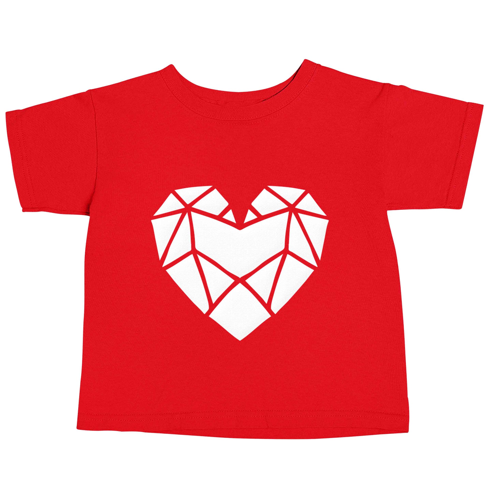 Geometric heart red baby toddler Tshirt 2 Years