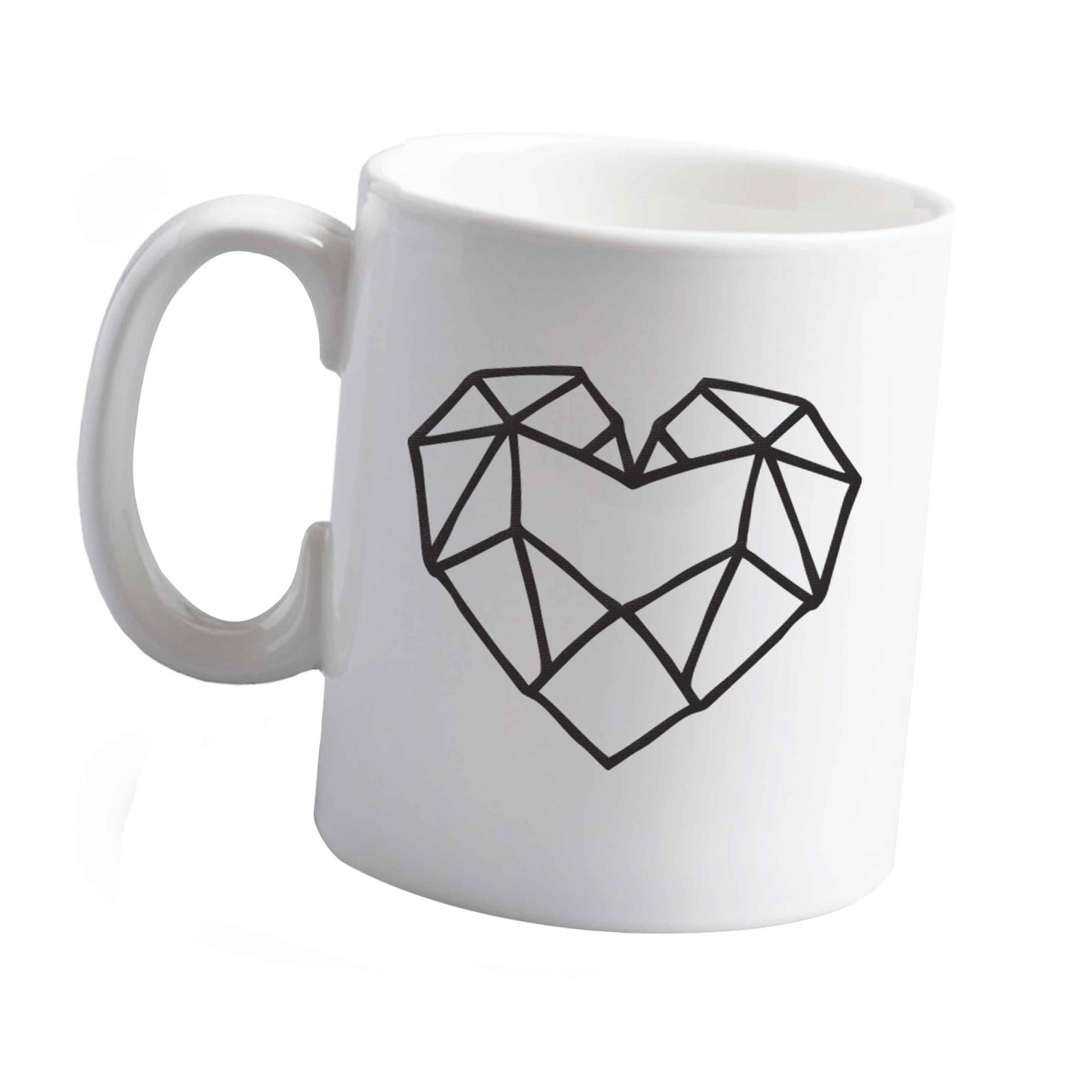 10 oz Geometric heart ceramic mug left sided