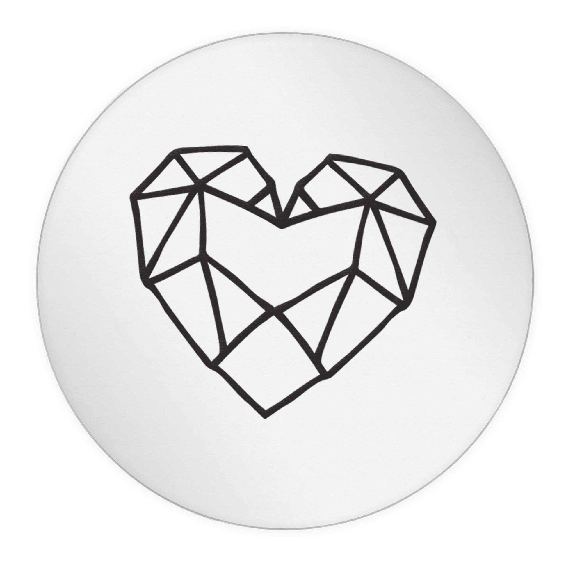 Geometric heart 24 @ 45mm matt circle stickers