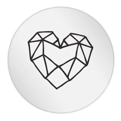 Geometric heart 24 @ 45mm matt circle stickers