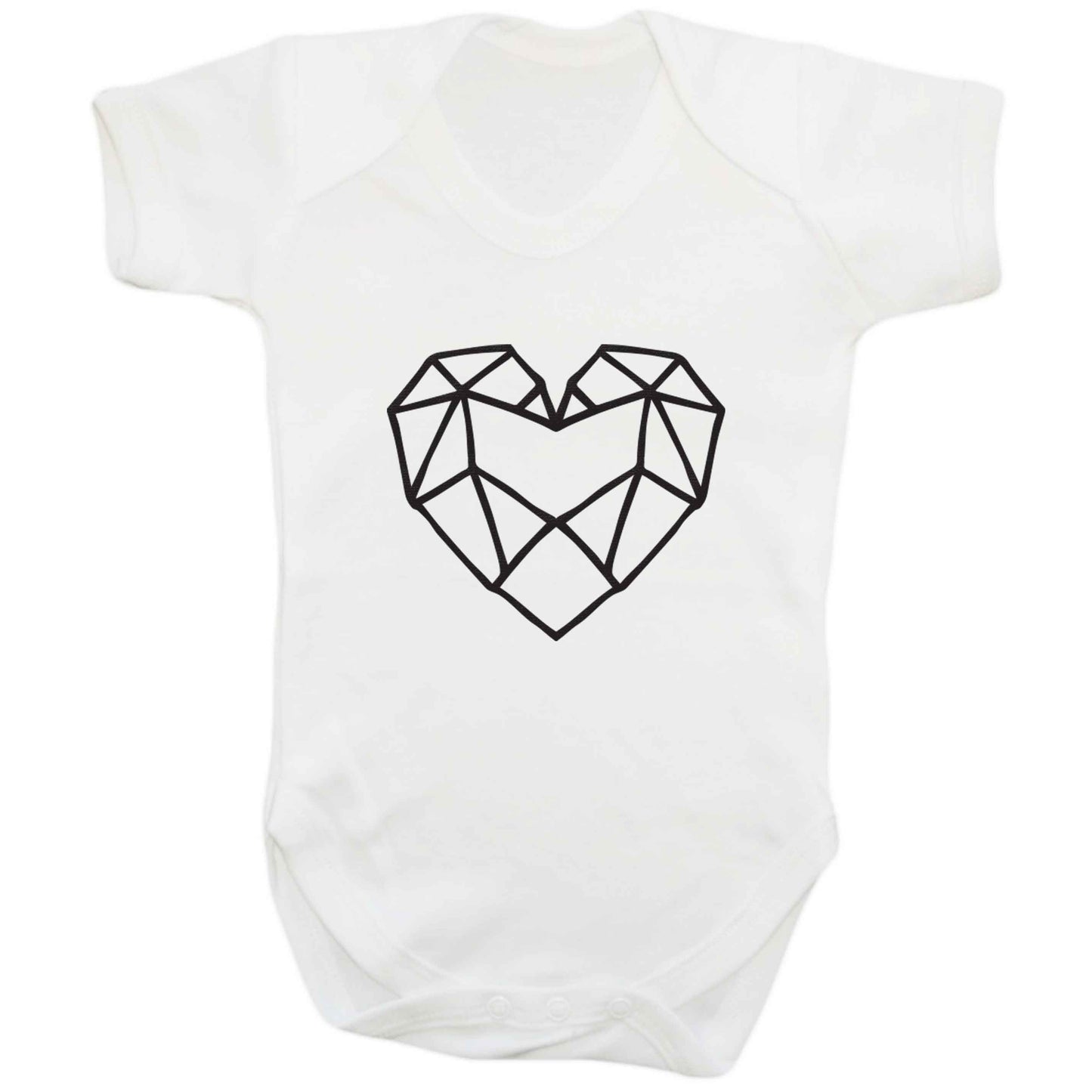 Geometric heart baby bodysuit white 18-24 months