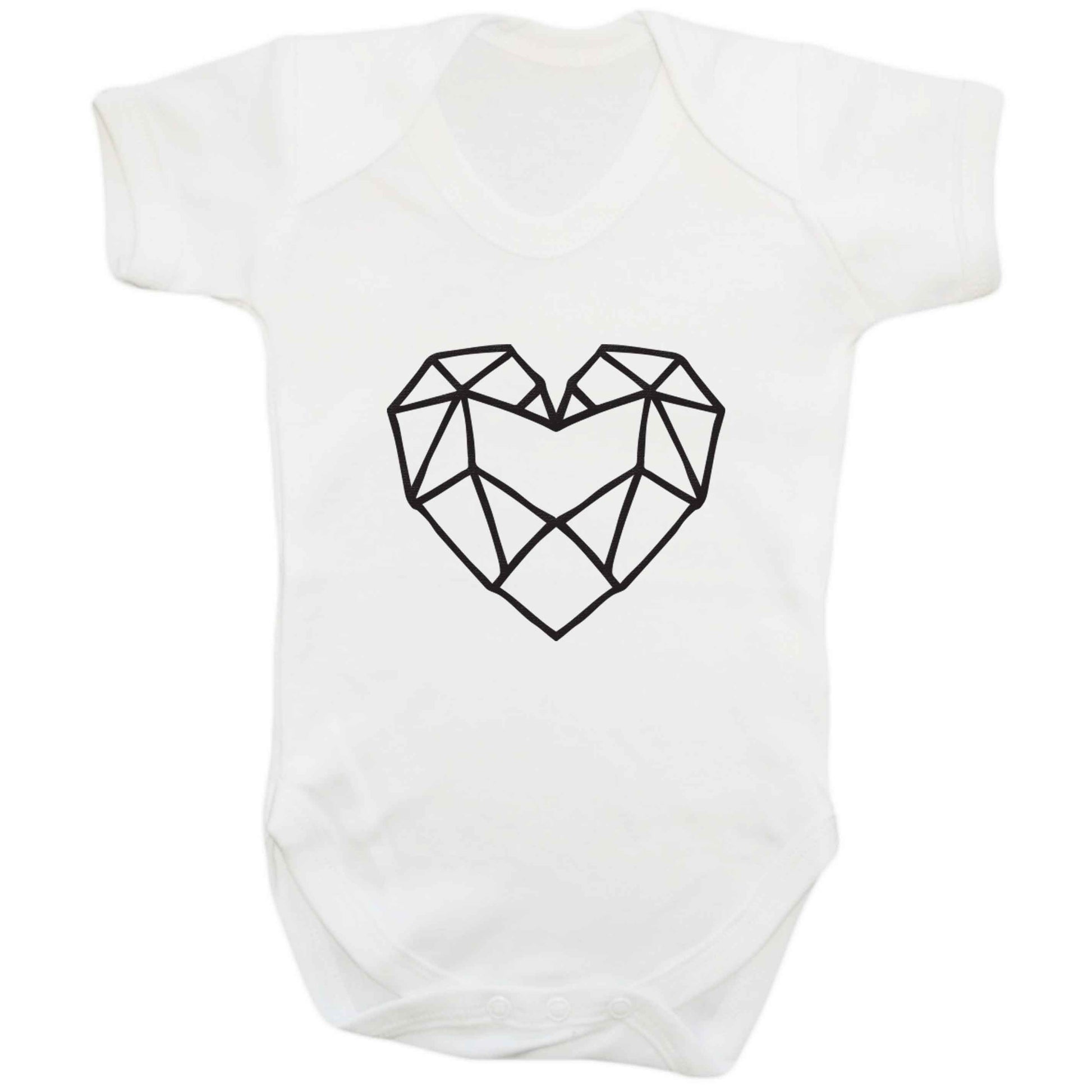 Geometric heart baby bodysuit white 18-24 months