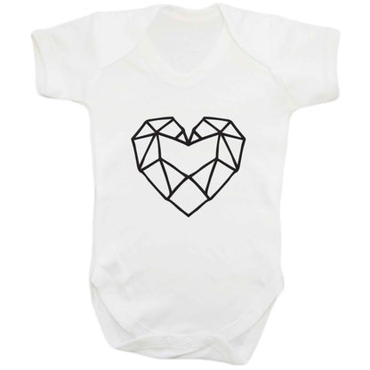Geometric heart baby bodysuit white 18-24 months