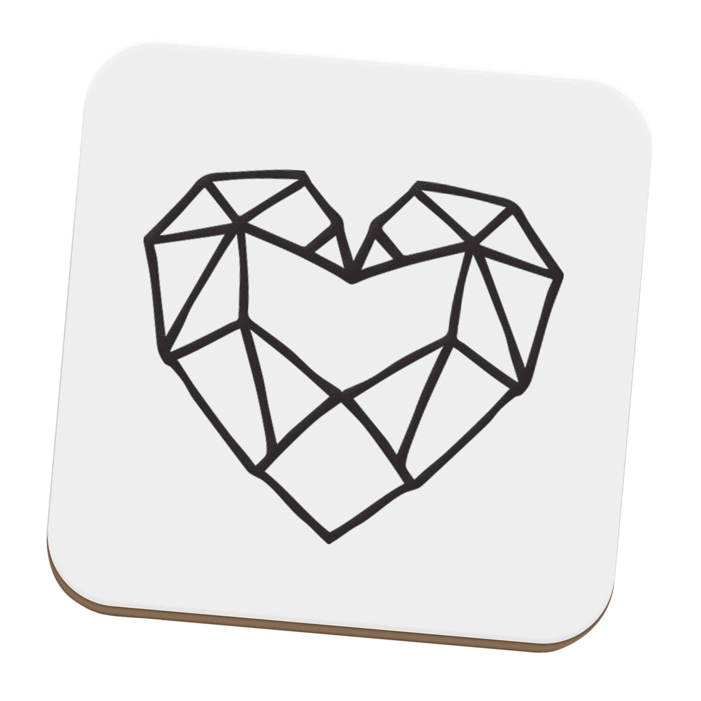 Geometric heart set of four coasters