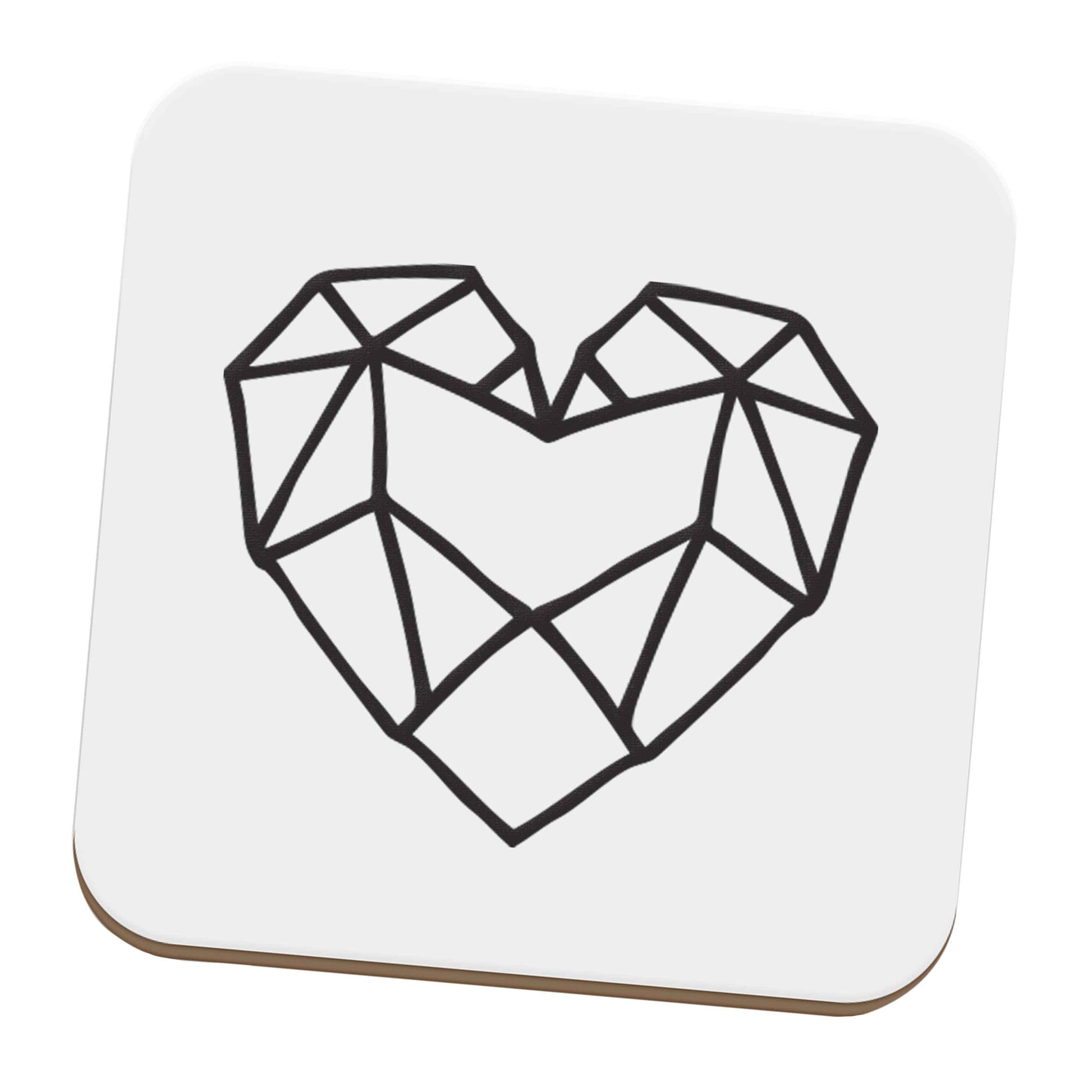 Geometric heart set of four coasters
