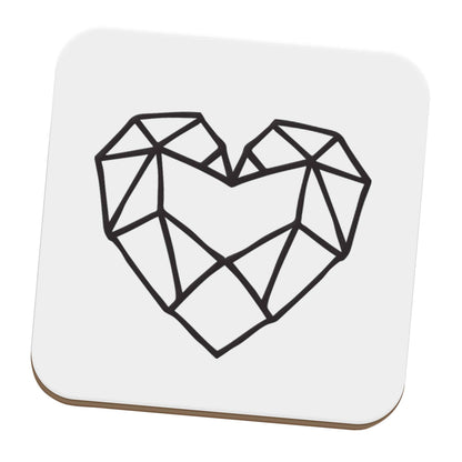 Geometric heart set of four coasters