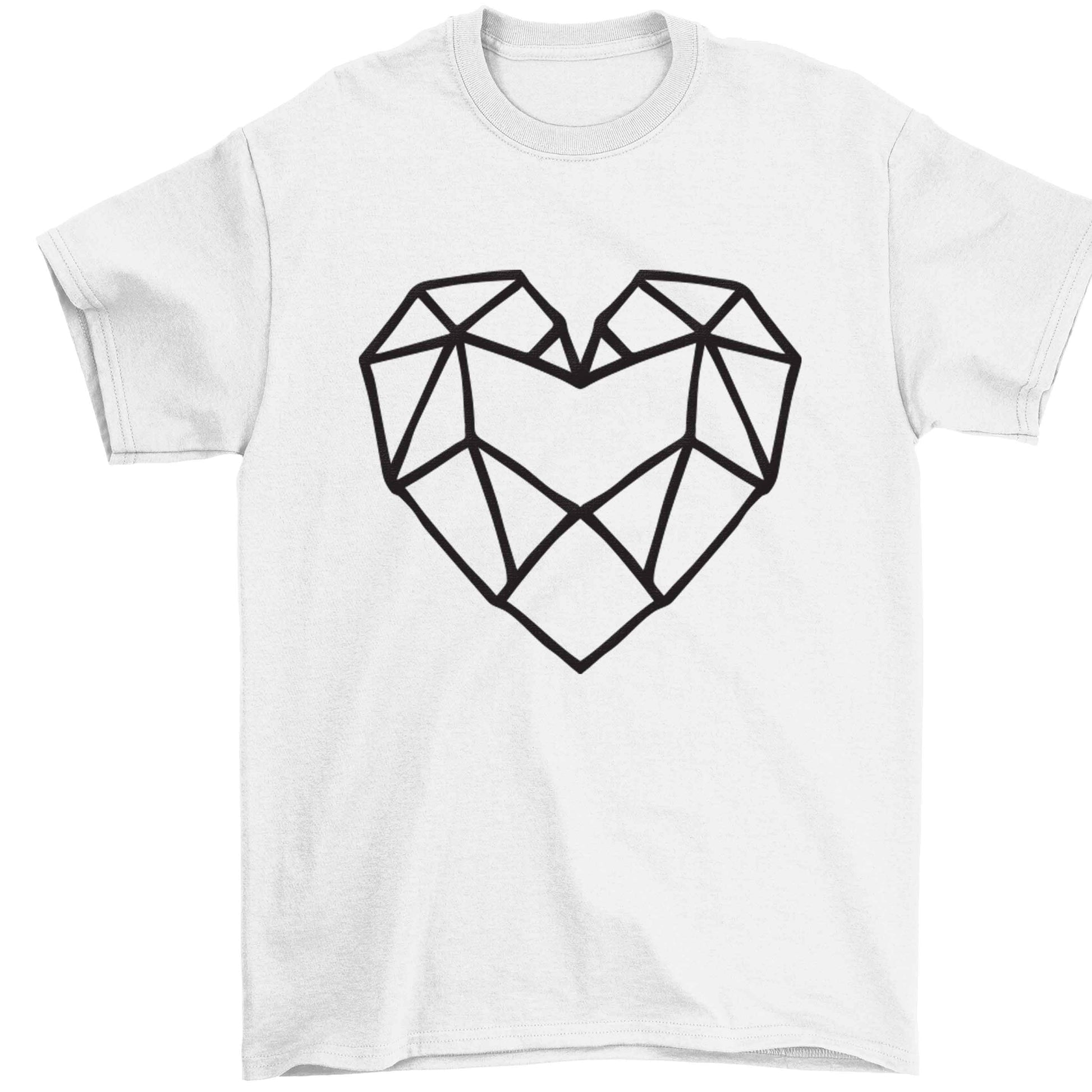 Geometric heart Children's white Tshirt 12-13 Years