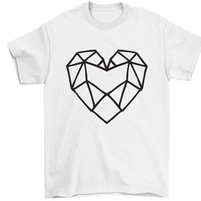 Geometric heart Children's white Tshirt 12-13 Years