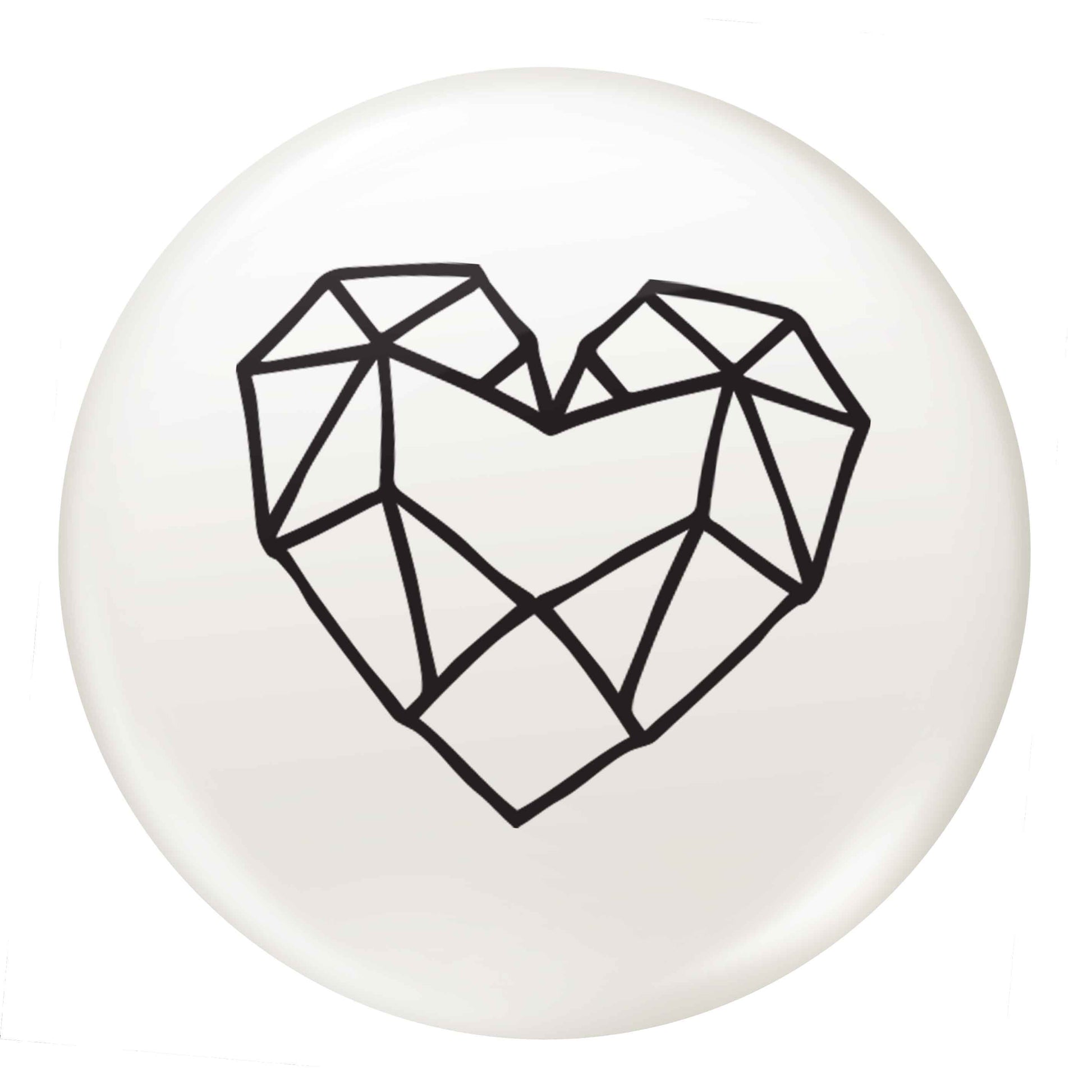 Geometric heart small 25mm Pin badge