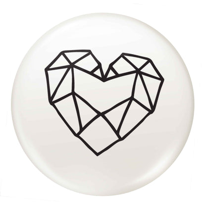 Geometric heart small 25mm Pin badge