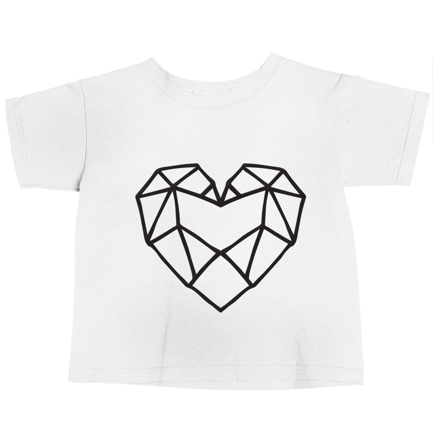 Geometric heart white baby toddler Tshirt 2 Years