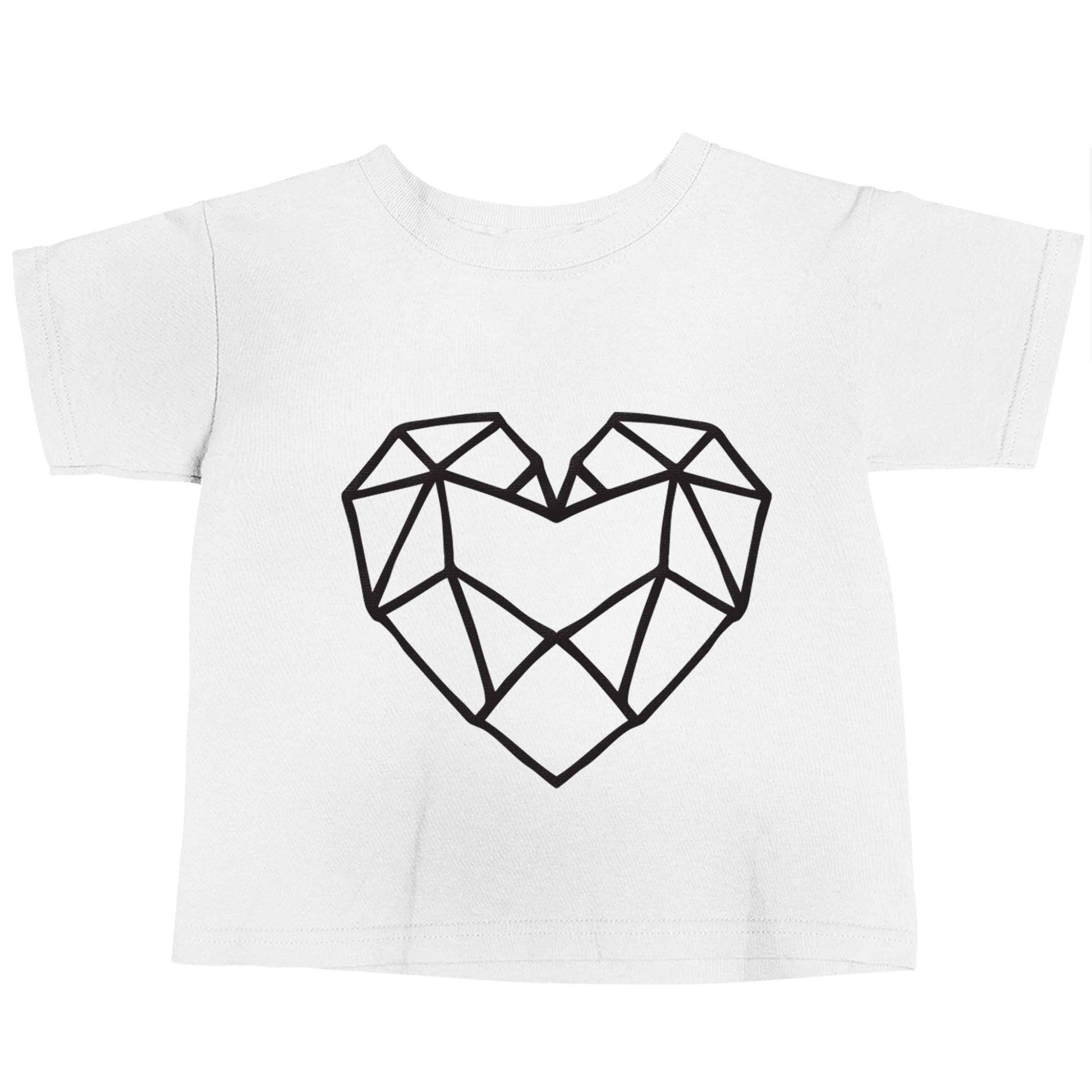Geometric heart white baby toddler Tshirt 2 Years