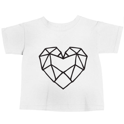 Geometric heart white baby toddler Tshirt 2 Years
