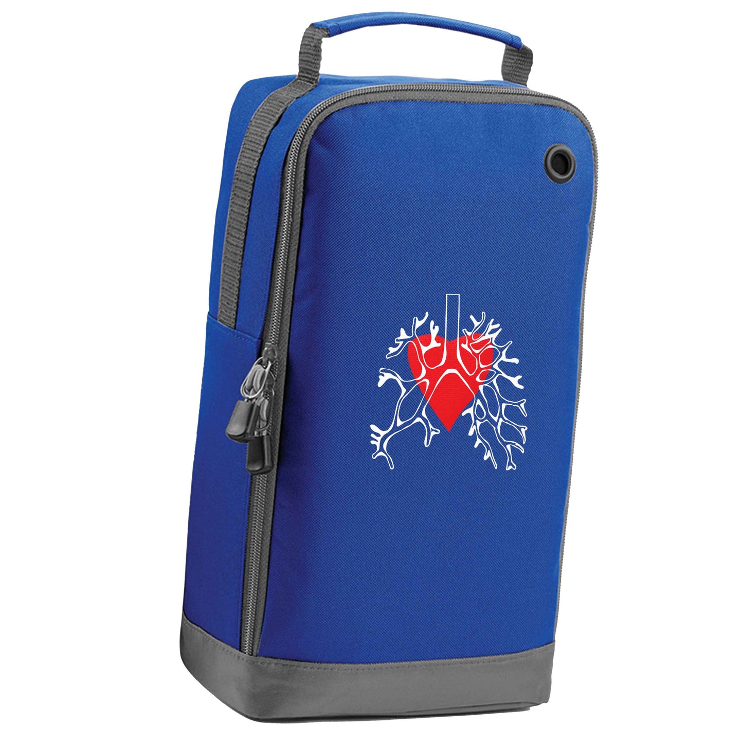 Lungs and heart illustration blue sports shoe bag vertical print