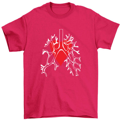 Lungs and heart illustration Children's pink Tshirt 12-13 Years