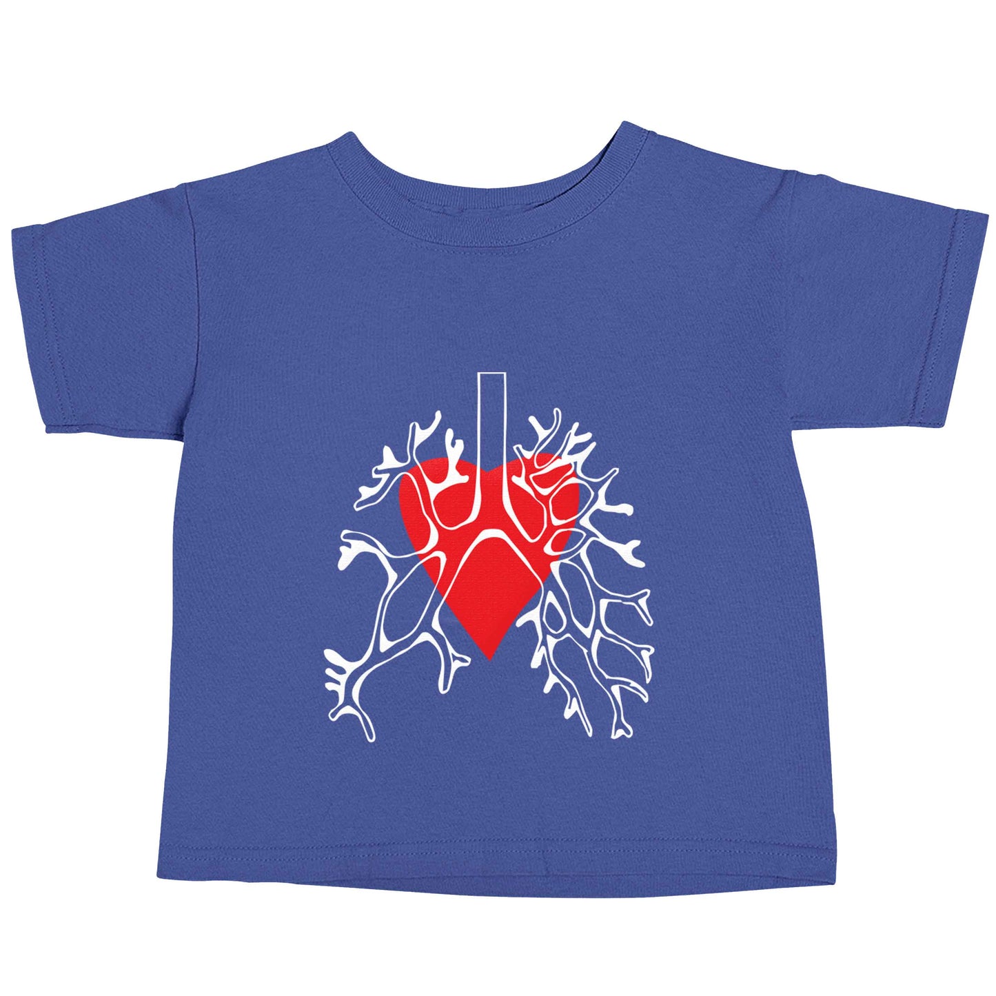 Lungs and heart illustration blue baby toddler Tshirt 2 Years