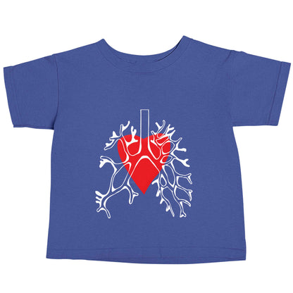 Lungs and heart illustration blue baby toddler Tshirt 2 Years