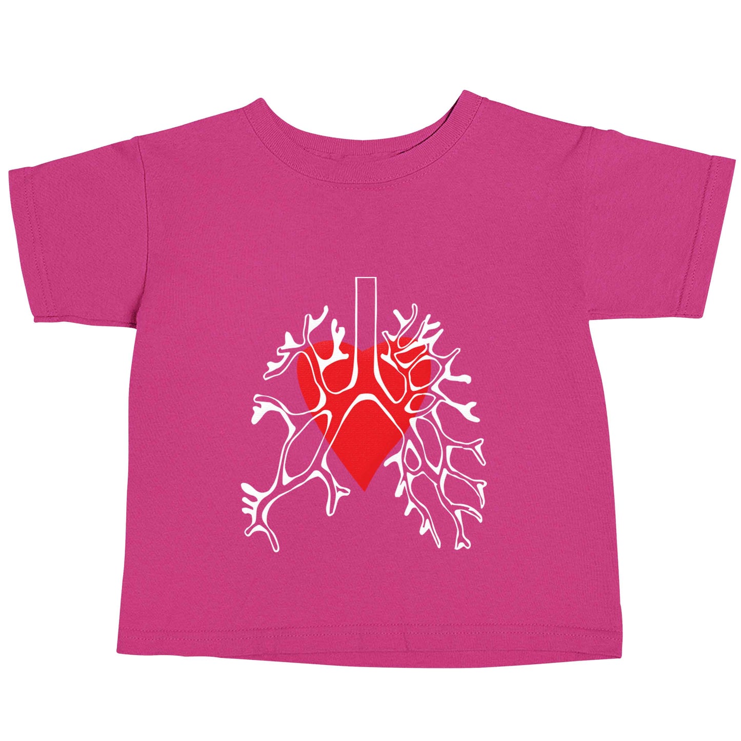 Lungs and heart illustration pink baby toddler Tshirt 2 Years