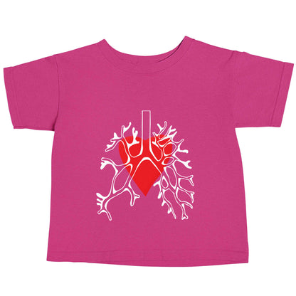 Lungs and heart illustration pink baby toddler Tshirt 2 Years