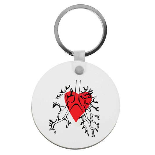 Lungs and heart illustration | Keyring