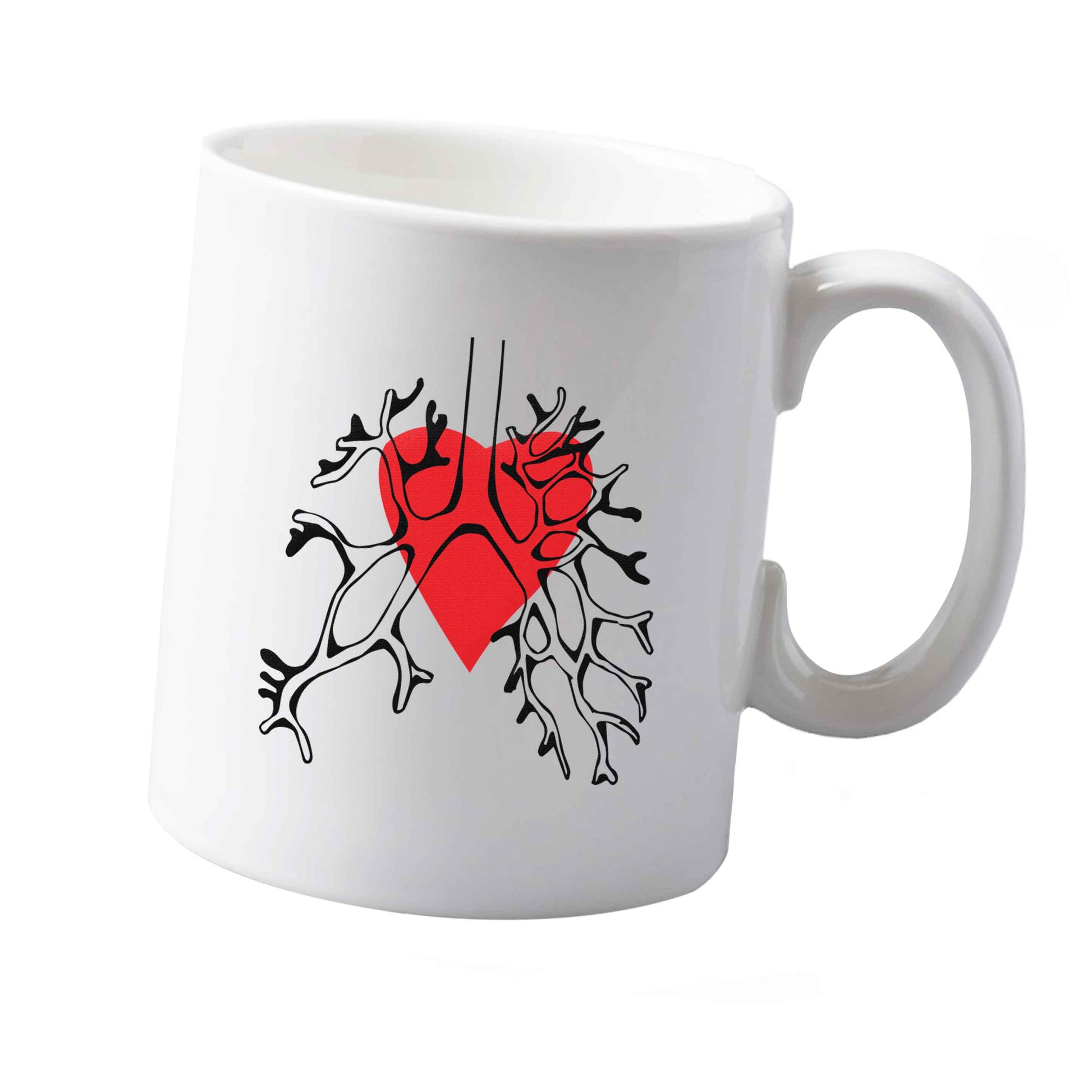 10 oz Lungs and heart illustration ceramic mug  both sides