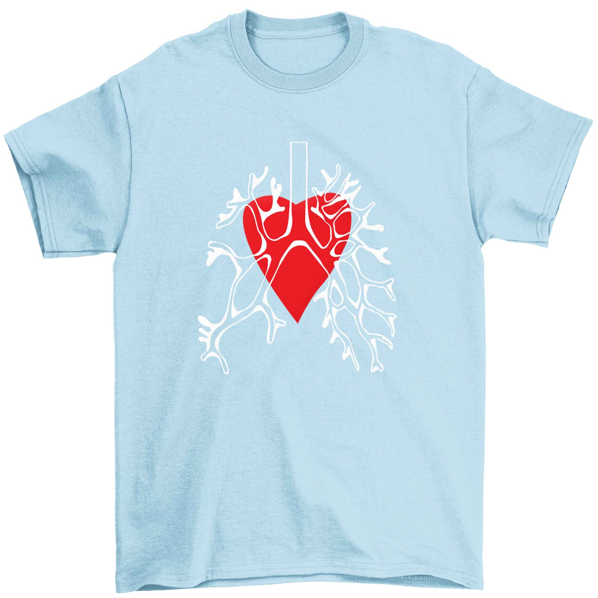 Lungs and heart illustration Children's light blue Tshirt 12-13 Years