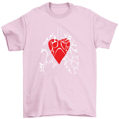 Lungs and heart illustration Children's light pink Tshirt 12-13 Years