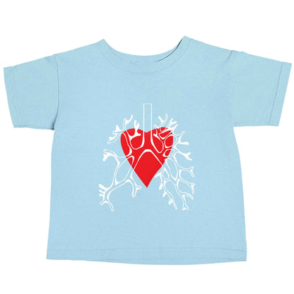 Lungs and heart illustration light blue baby toddler Tshirt 2 Years