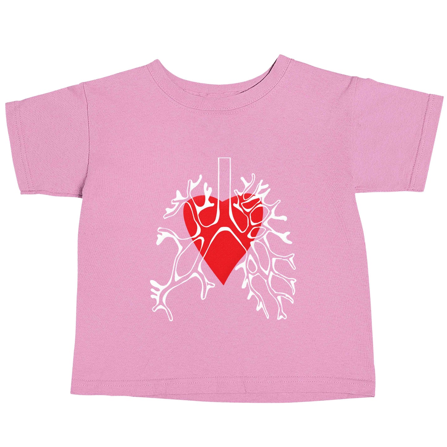 Lungs and heart illustration light pink baby toddler Tshirt 2 Years