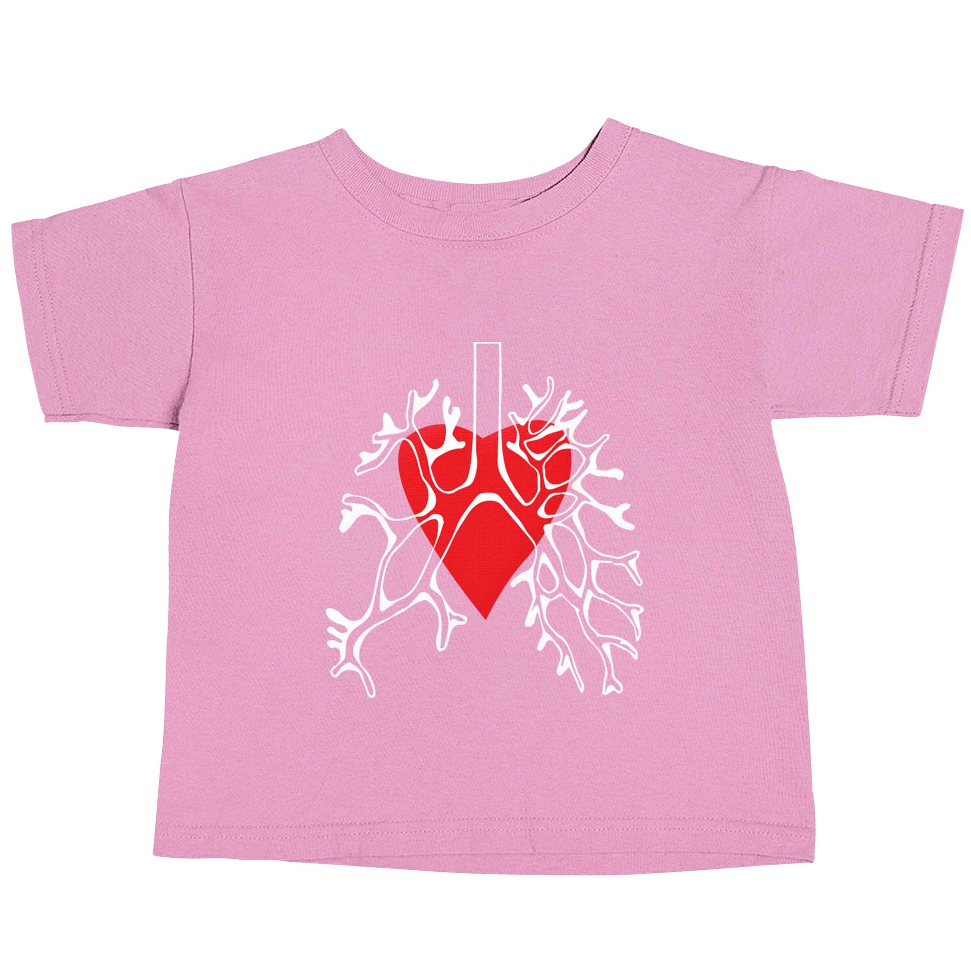 Lungs and heart illustration light pink baby toddler Tshirt 2 Years