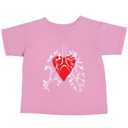Lungs and heart illustration light pink baby toddler Tshirt 2 Years