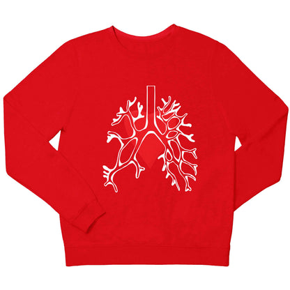 Lungs and heart illustration children's grey sweater 12-13 Years