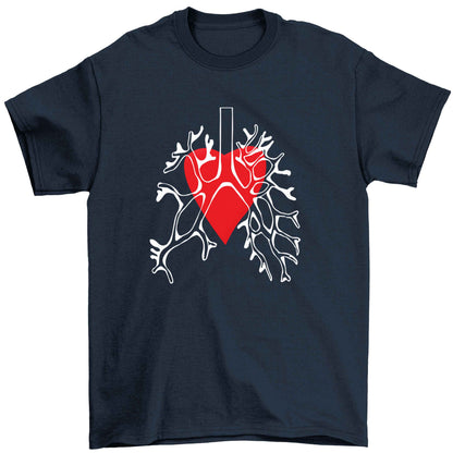 Lungs and heart illustration Children's navy Tshirt 12-13 Years