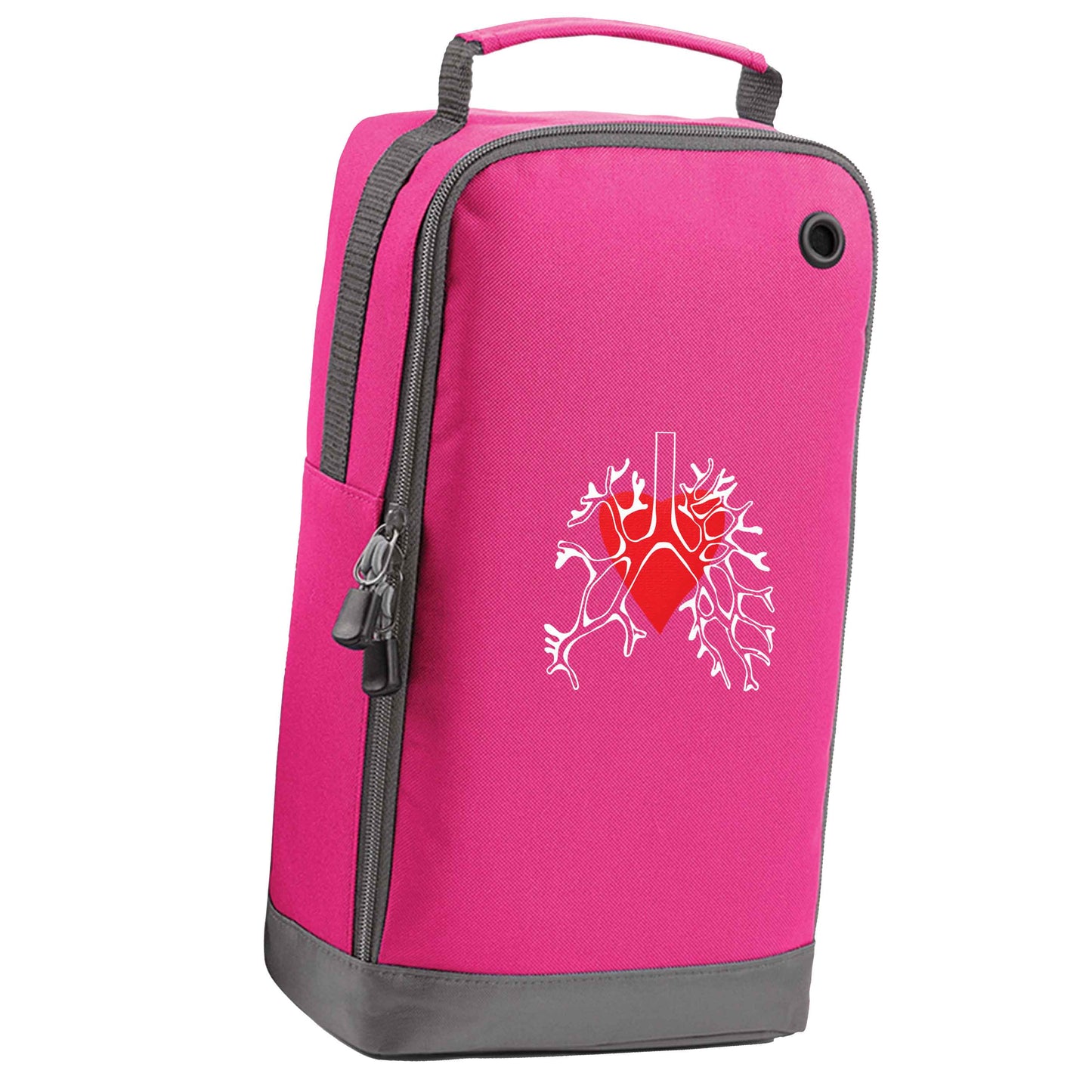 Lungs and heart illustration pink sports shoe bag vertical print