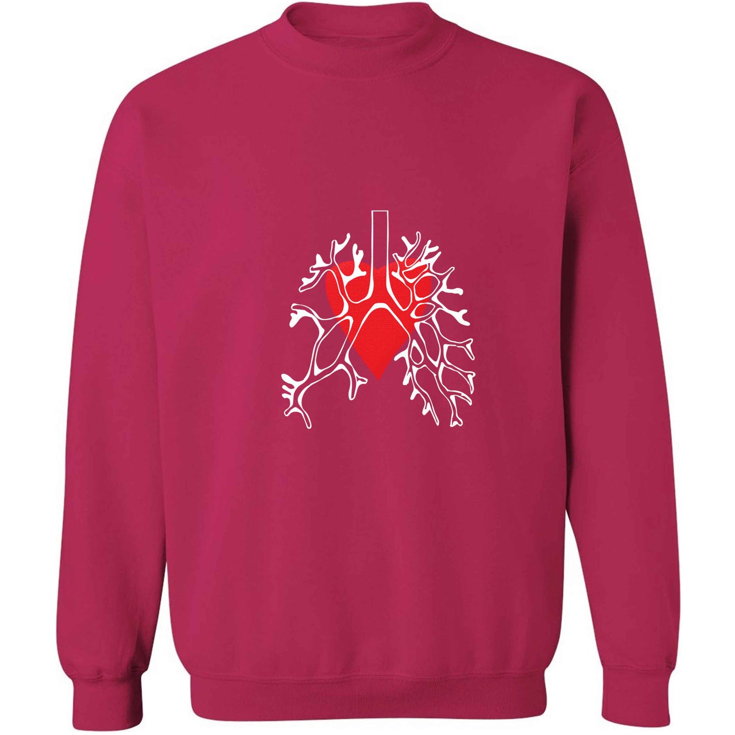 Lungs and heart illustration adult's unisex pink sweater 2XL