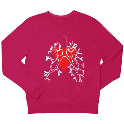Lungs and heart illustration children's pink sweater 12-13 Years