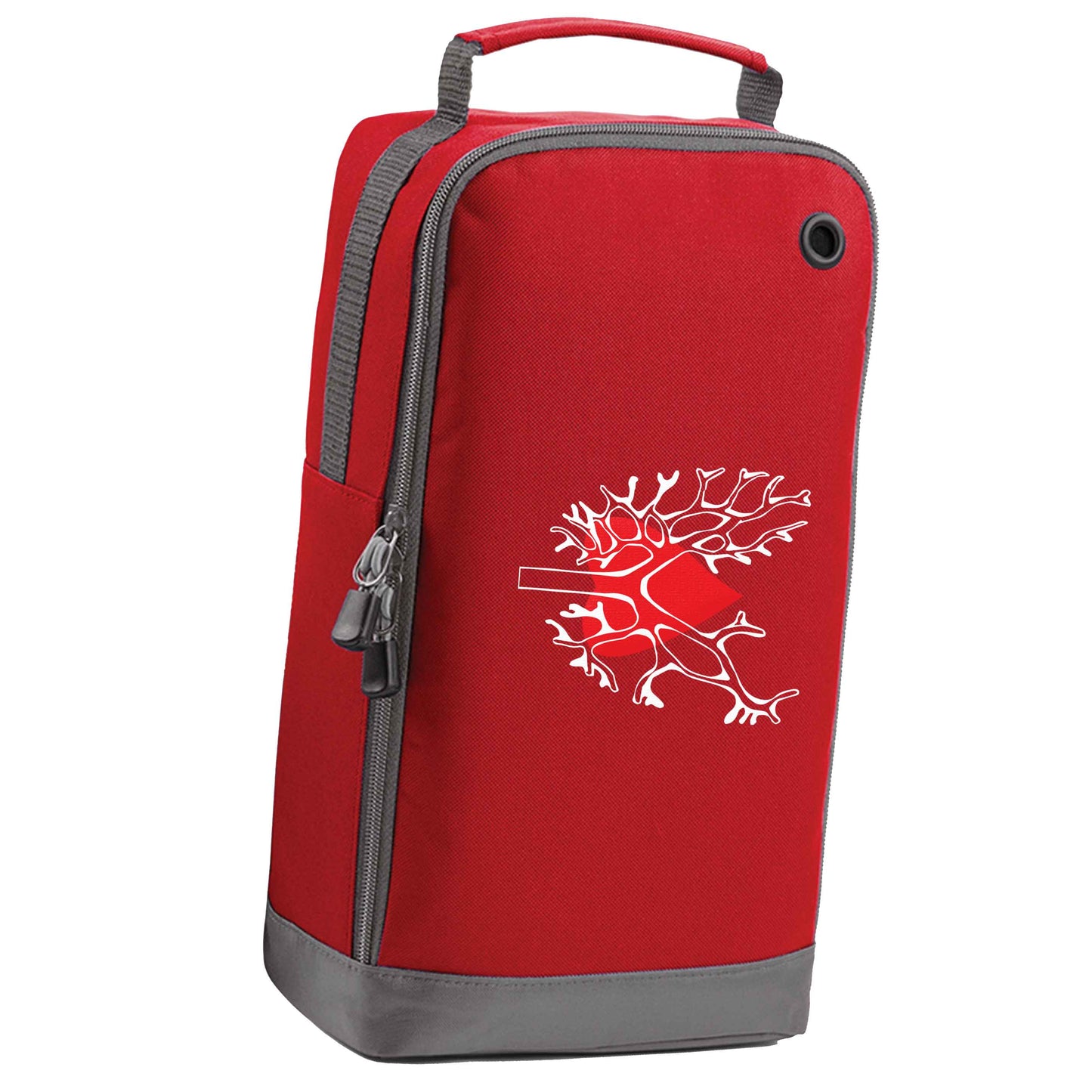 Lungs and heart illustration red sports shoe bag vertical print