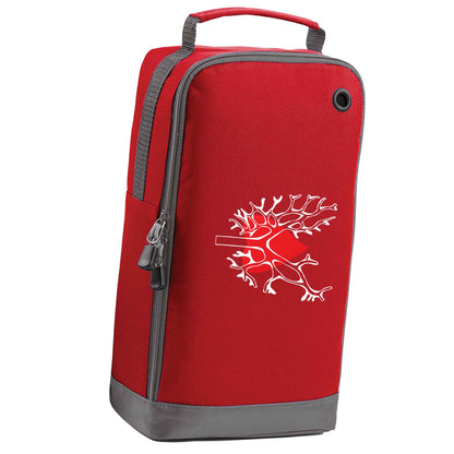 Lungs and heart illustration red sports shoe bag vertical print