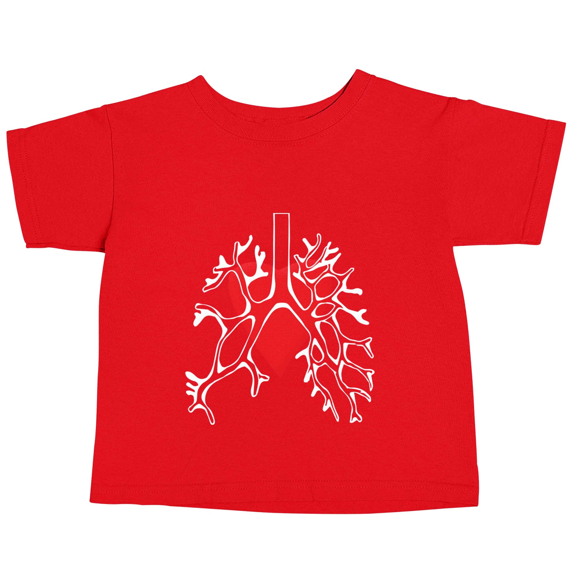 Lungs and heart illustration red baby toddler Tshirt 2 Years
