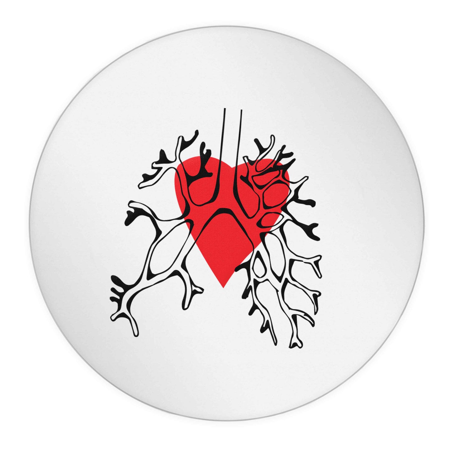 Lungs and heart illustration 24 @ 45mm matt circle stickers
