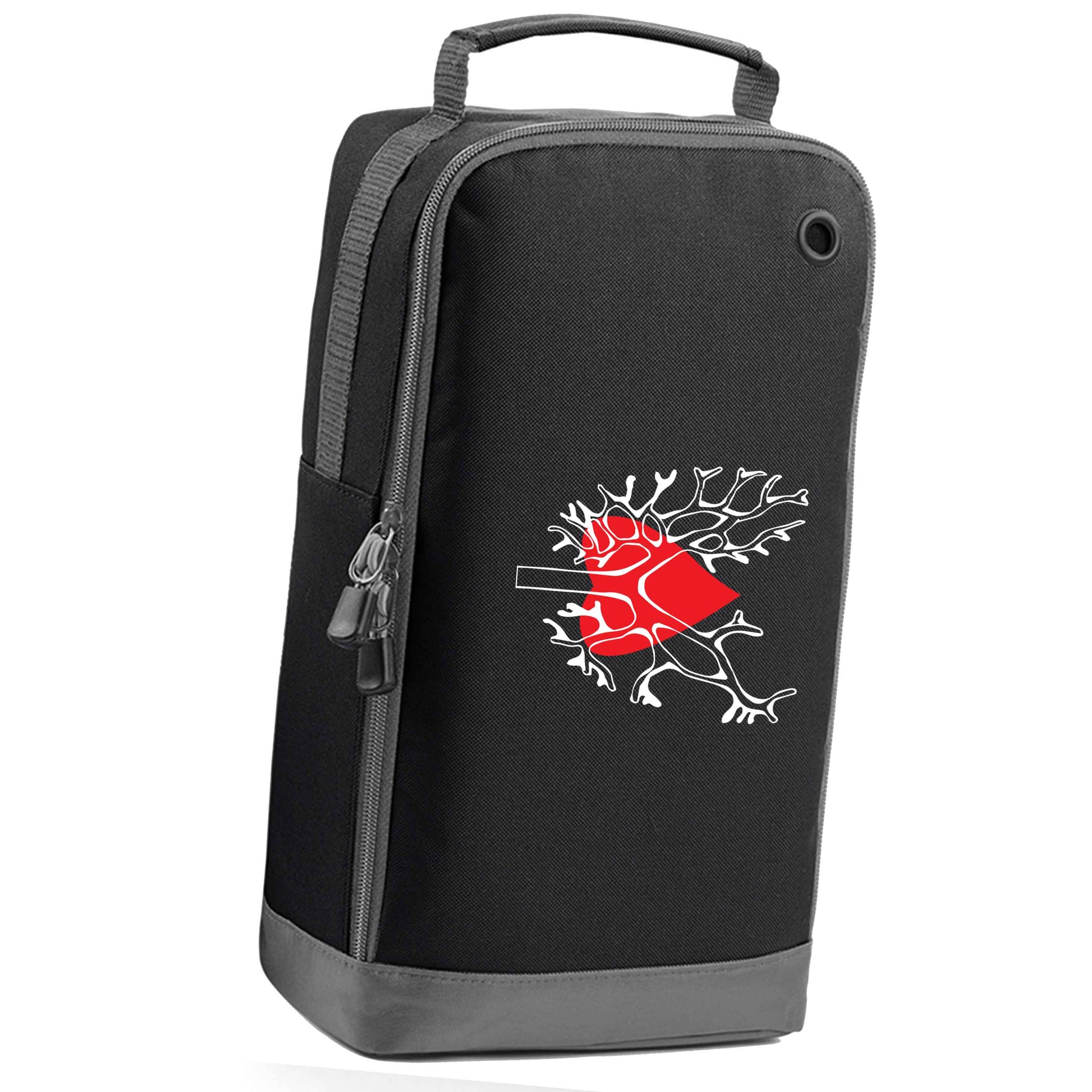 Lungs and heart illustration black sports shoe bag horizontal print