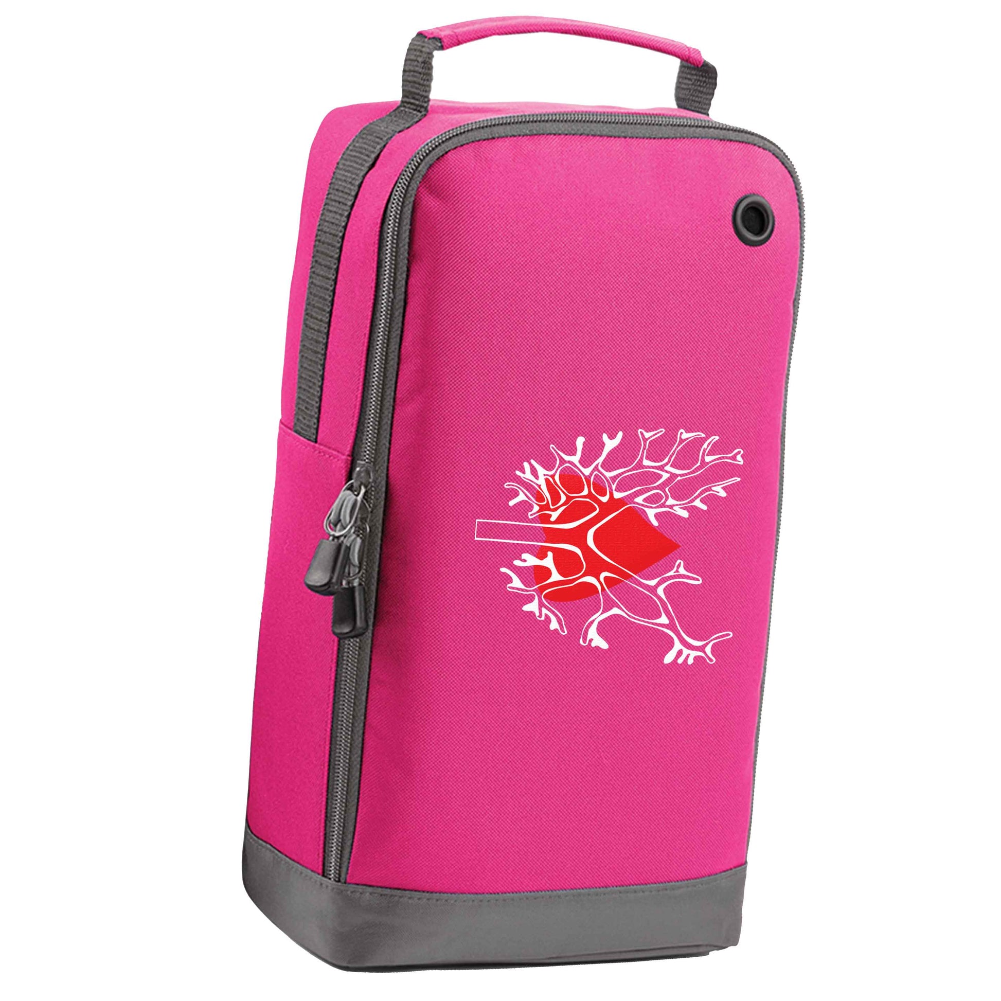 Lungs and heart illustration pink sports shoe bag horizontal print
