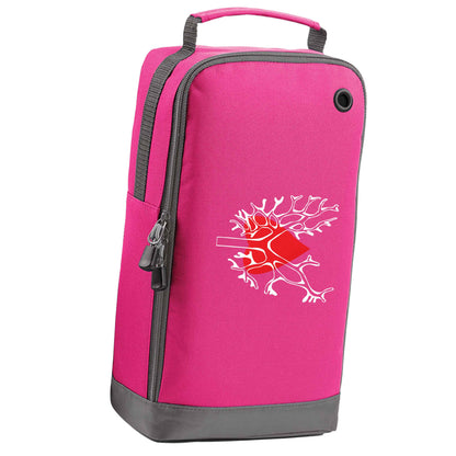 Lungs and heart illustration pink sports shoe bag horizontal print