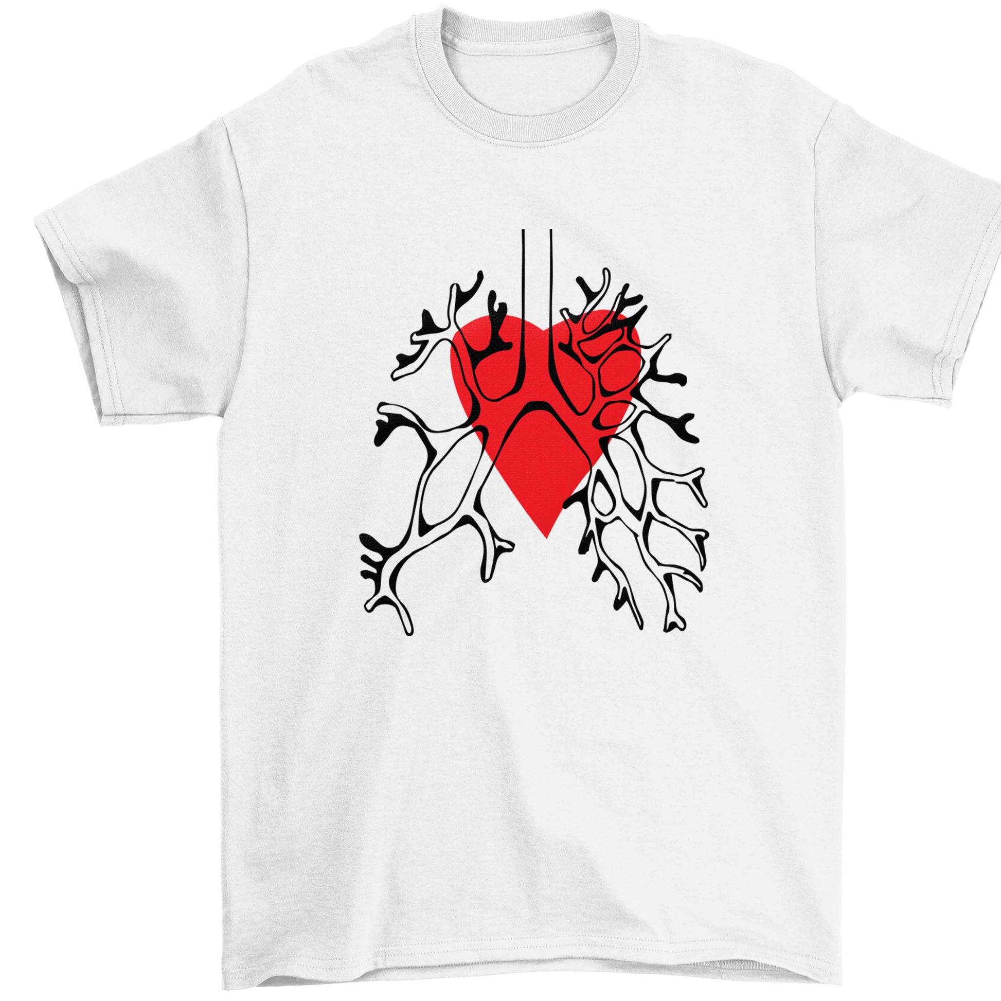 Lungs and heart illustration Children's white Tshirt 12-13 Years